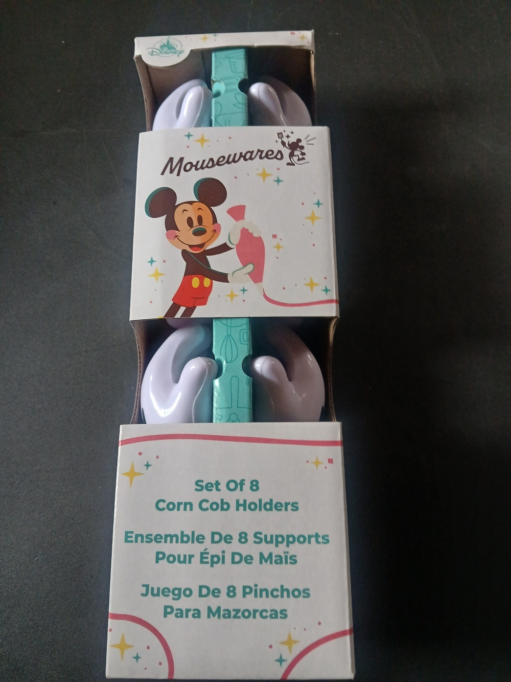MICKEY MOUSE  Teal Corn Cob Holders - Set of 8